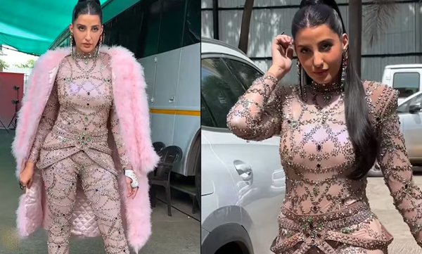 nora-fatehi-glamorous-look-in-sparkling-bodycon-jumpsuit