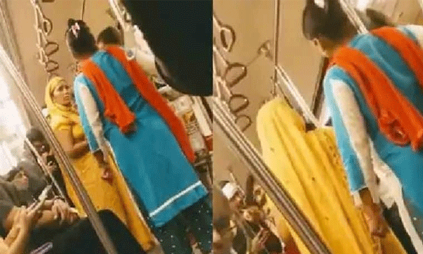 viral video of two women fight in delhi metro