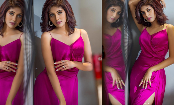 Bigg boss fame cerena look gorgeous in pink dress
