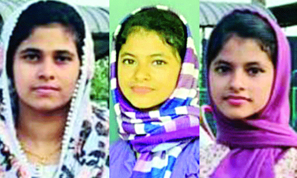 Three daughters drowned in front of their father