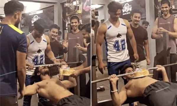 Birthday  celebration while working out in the gym: Netizens criticized the video