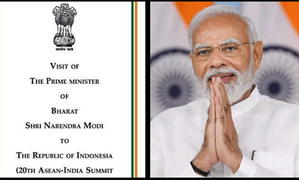 pm modis visit to indonesia mentions bharat instead of india in official