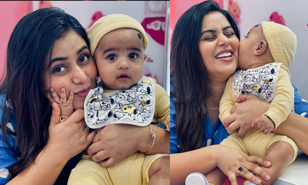 Shamna Kasim shared cute pictures with her baby