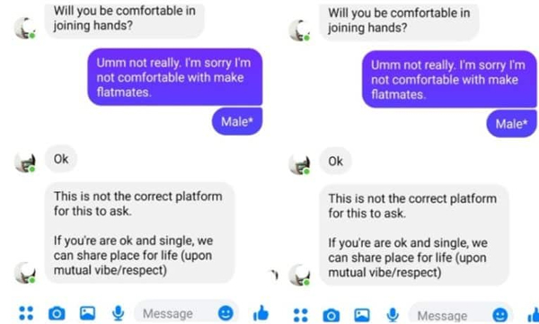 
'Let's find a place together and share life': A stranger's message to a young woman looking for a house in the city