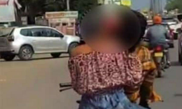 
Kissing on a running bike; Department of Motor Vehicles ready to take action; Video