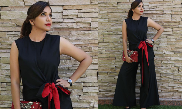 Achu Oommen look stylish in Side Tie Sleeveless Pant Suit, Pictures trending