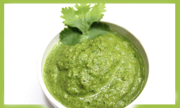 Malli leaves and ginger chutneys