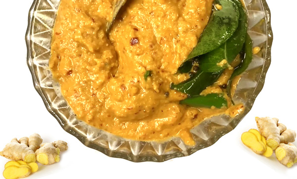 Malli leaves and ginger chutneys