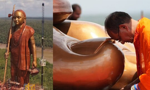 Shivraj Singh Chouhan dedicates 108 feet tall statue of Adi Shankaracharya to the nation