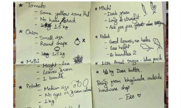 wife s detailed grocery list given to her husband went viral