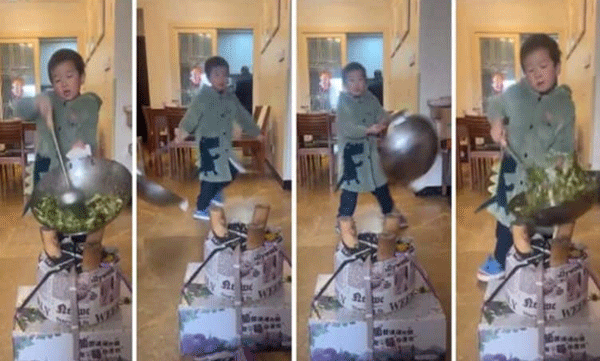 Kid Cooks Imitating Chef: Surprising Video Goes Viral