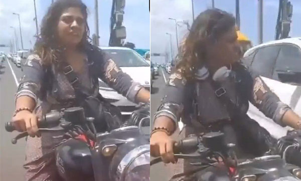 
Woman's bike ride without permission; After being caught by the police, he said obscenities - video