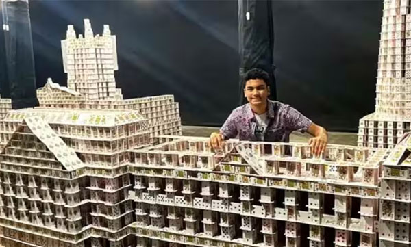 A magnificent house of cards made by a fifteen-year-old; Arnav got a place in the Guinness World Records