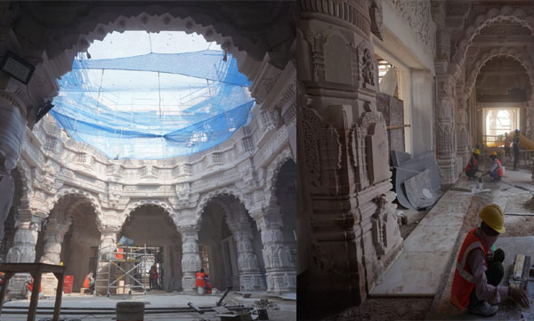 Ram temple construction work is progressing; ;Trust by sharing images