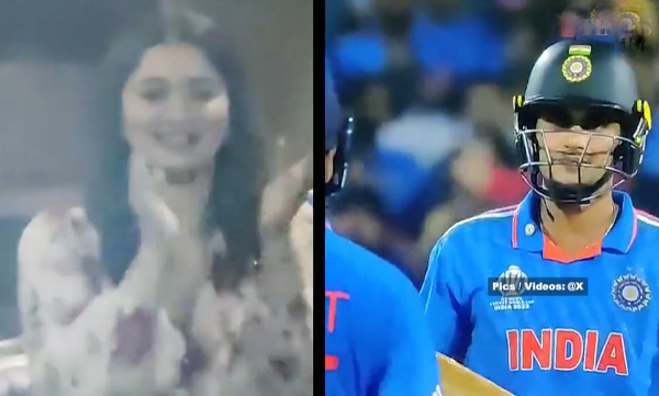 Sara Tendulkar cheering Shubman Gill's boundary, Video Viral
