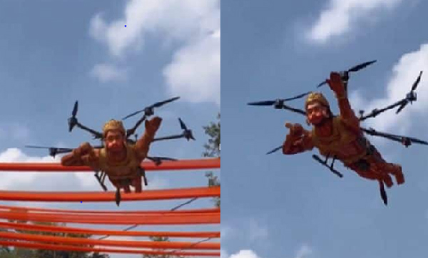 Hanuman-shaped drone during Dussehra celebrations: Footage goes viral