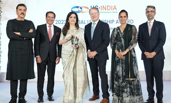 Nita Ambani receives 2023 Global Leadership Award for philanthropy from USISPF