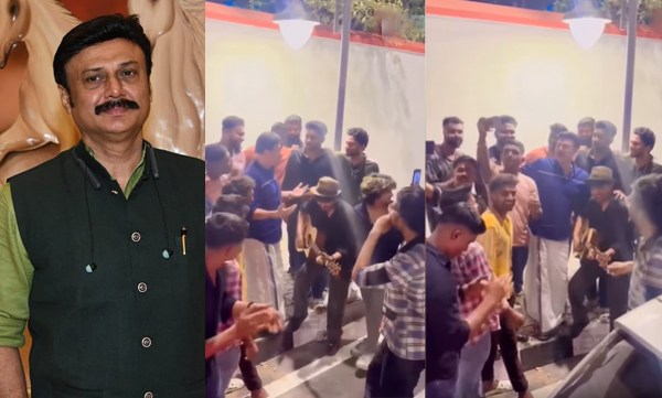 Actor baiju enjoying Manaviyam Veethi with New gen youth has gone viral