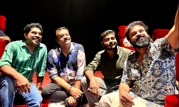 Suraj venjaramoodu shares group selfie with suresh gopi, kunchakko boban and narein