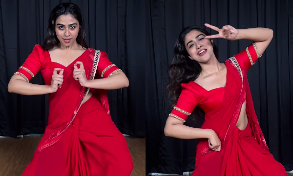 kalyani-bindu-panicker-pretty-dance-in-red-saree-latest-video