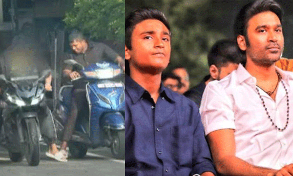 dhanush-son-drove-a-bike-without-a-license