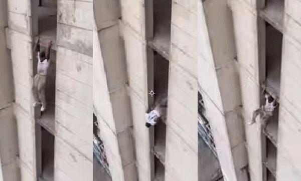 A young man jumps effortlessly from the top of an eight-storey building, shocking video goes viral