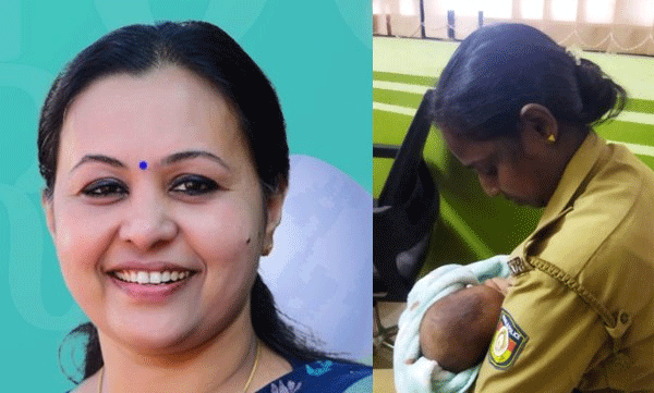 veena george called police officer who breast feeded a child