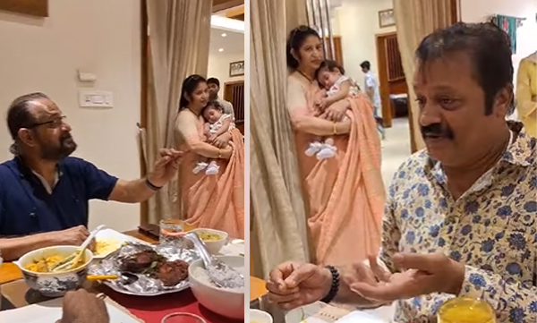 Suresh gopi visits music director ousepachan's hosue, video viral