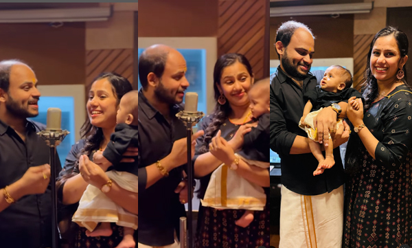 devika-nambiar-and-vijay-madhav-record-song-with-son