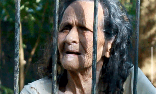 An 85-year-old woman has been left alone in a forested backyard, inside a locked gate for four years.