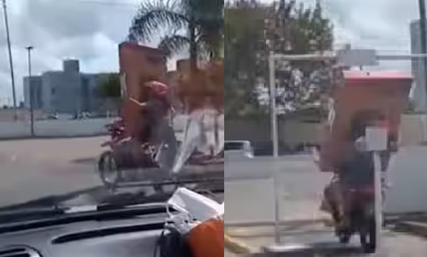 carrying-tv-on-a-bike-then-this-is-happened