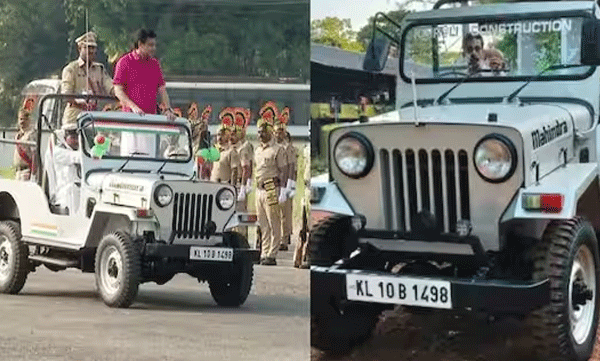 republic-day-2024-private-vehicle-used-for-parade-in-kozhikode-for-minister-muhammad-riyas