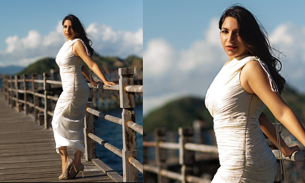 Achu Oommen stylish look in white gown goes viral