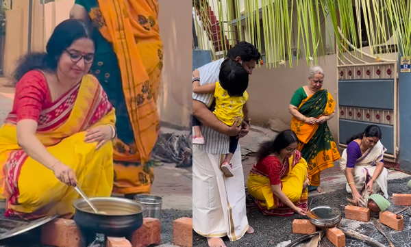 divya-s-iyer-ias-attukal-ponkala-at-tvm-home-with-sabarinath-video/