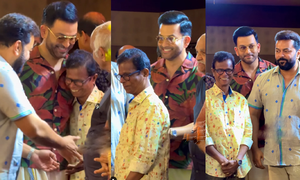 Prithviraj sweet and  humble gesture towards indrans, video trending
