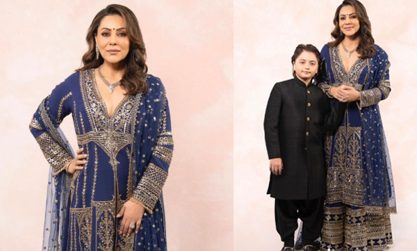 Gauri Khan Look Like A Dream As They Pose With AbRam At Anant Ambani And Radhika Merchant's Pre-Wedding Bash