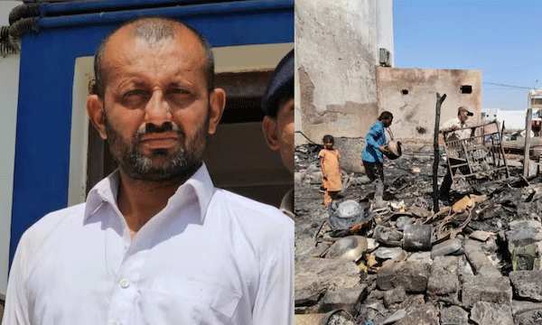 Gujarat man burns huts of labourers