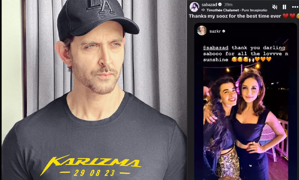 Hrithik Roshan's girlfriend Saba Azad parties with ex-wife Sussannne Khan  