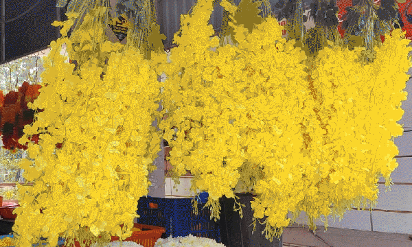 Kannapoo made in cloth for Vishu