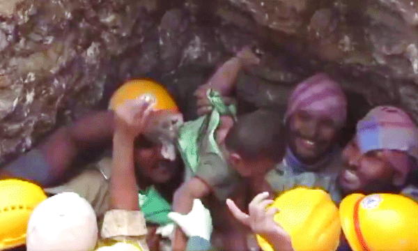 A two-year-old boy was rescued after falling into a borehole while playing in Karnataka