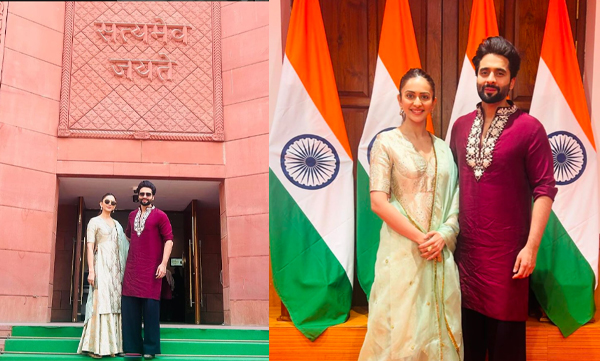 Rakul Preet Singh and Jackky Bhagnani in New Parliament of India in Delhi (Image Source: Instagram)