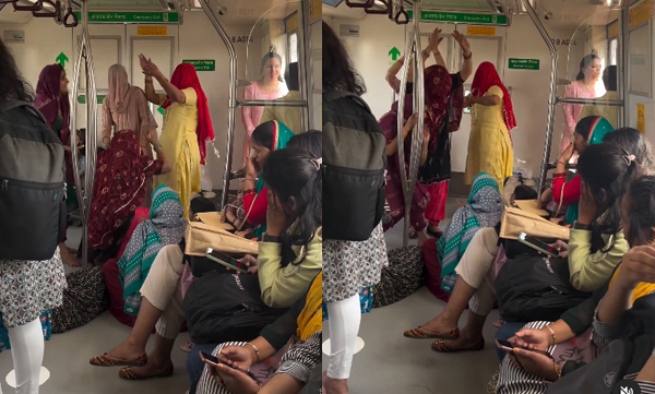 women-singing-and-dancing-in-delhi-metro-viral-video