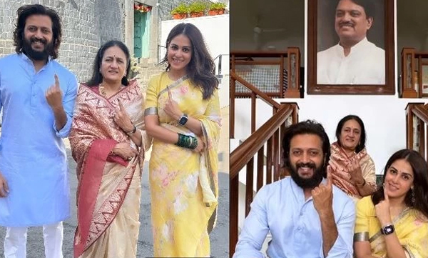 lok-sabha-polls-2024-riteish-deshmukh-wife-genelia-cast-their-vote-in-hometown-latur-