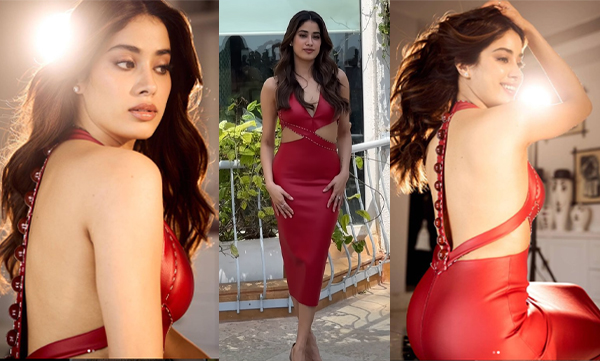 Janhvi Kapoor wears outfit inspired by red cricket ball to promote ‘Mr. & Mrs. Mahi