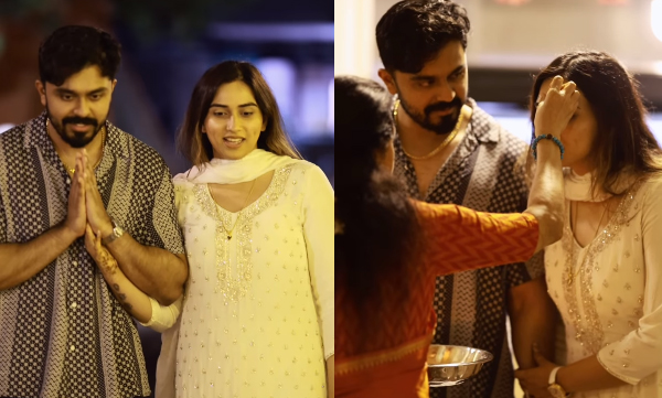 malavika-jayaram-and-husband-get-a-gruhapravesham-ceremony-at-jayaram-residence
