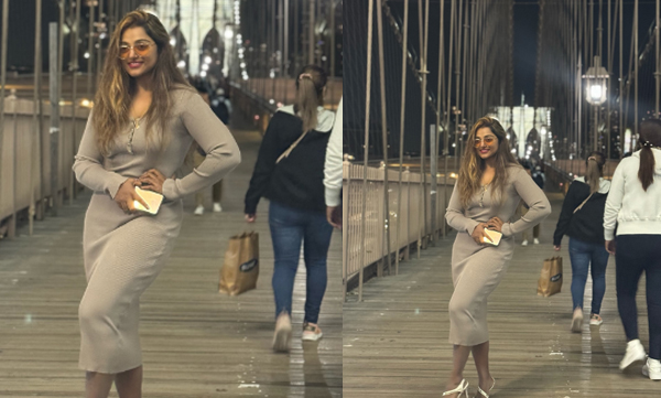 Meera anil stylish look at Brooklyn bridge
