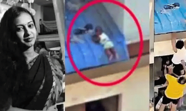 The incident where the baby fell from the balcony of the flat; Mother committed suicide due to severe depression