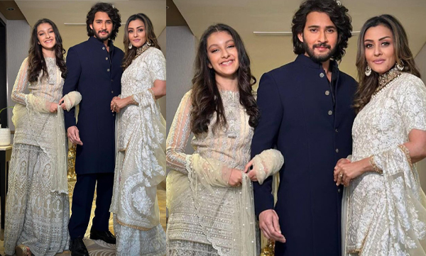 Mahesh Babu, Namrata, and Sithara exude timeless elegance