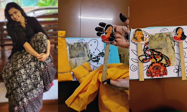 Samyukatha varma shares creative bookmark of gandharvan