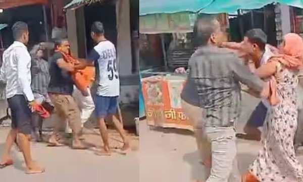 chappal-war-men-hitting-each-other-viral-video